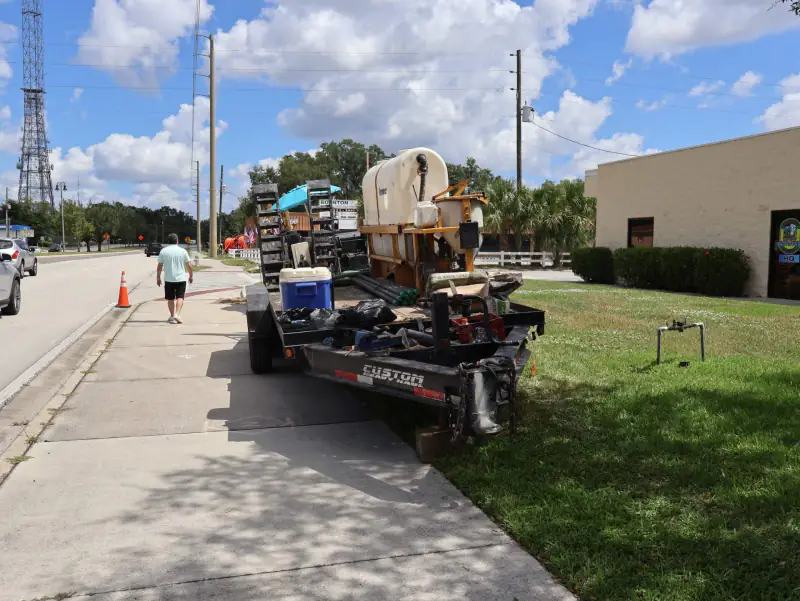 Support trailer, rod and mixing system
